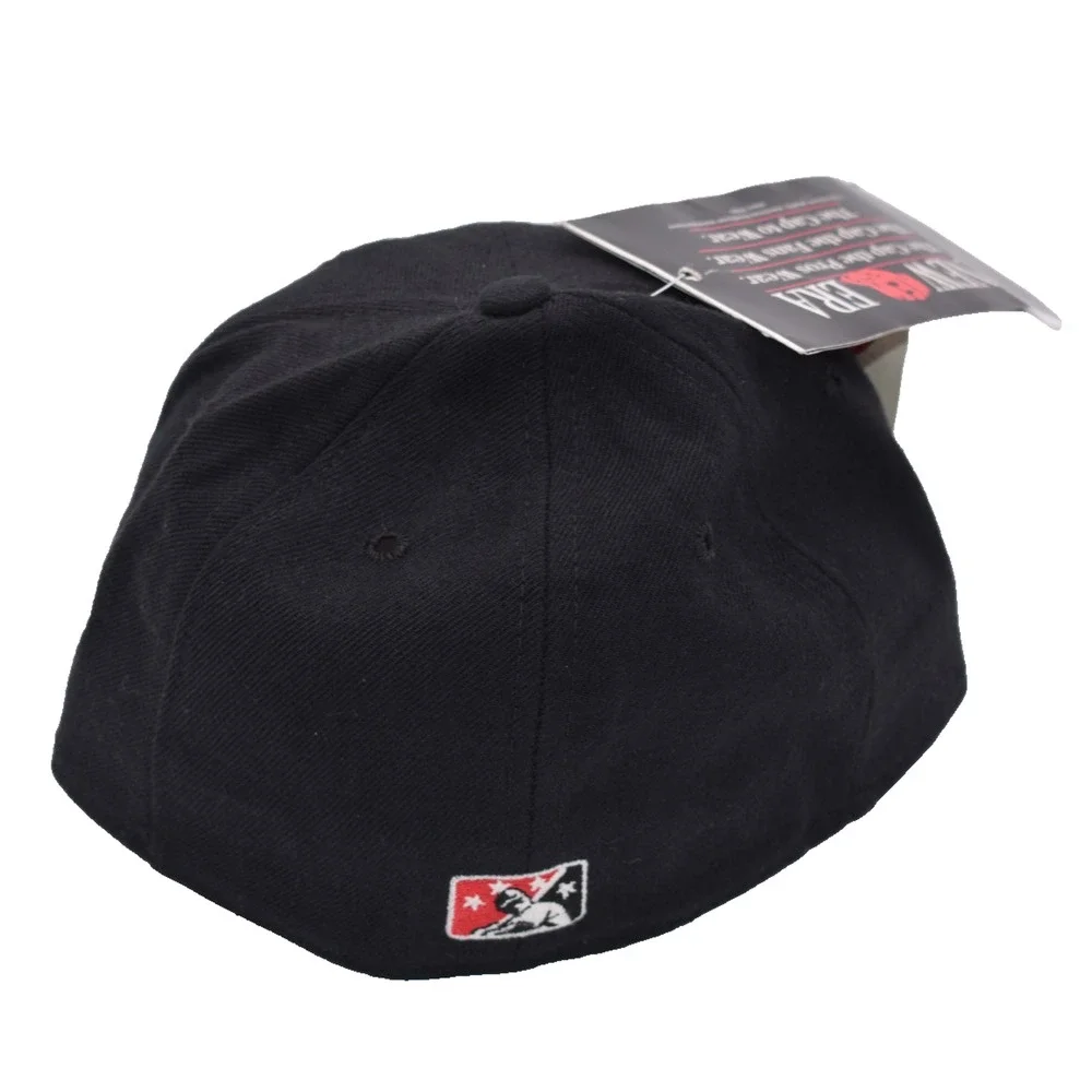 Vtg NWT New Era Minor League Baseball HICKORY CRAWDADS Black Wool Hat Cap 6 5/8